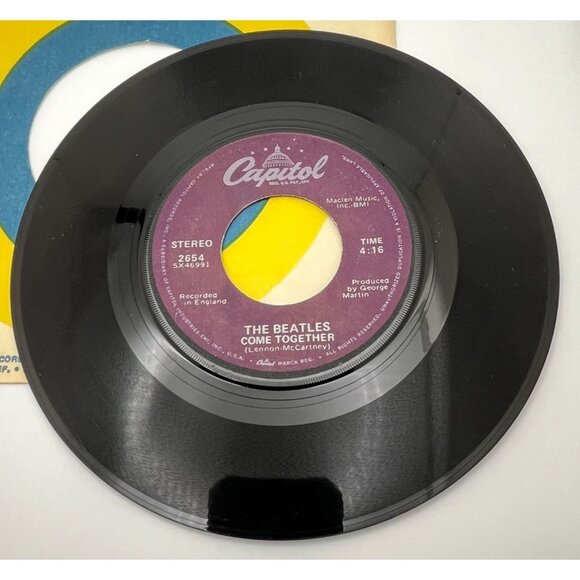 The Beatles Come Together / Something 45 Rock Purple Label Capitol 2654 - Picture 4 of 6
